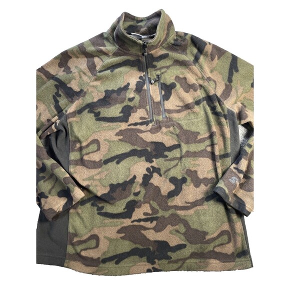 STARTER Sweatshirt Mens Extra Large Camouflage Fleece 1/4 zip Pocket Hunting XL - Picture 1 of 12
